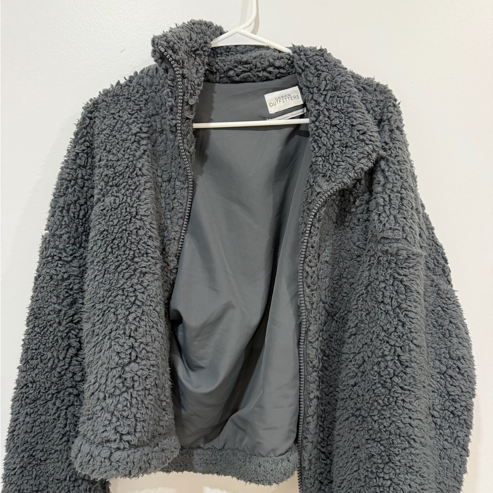 Urban Outfitters Charcoal Sherpa Jacket